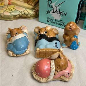 Pendelfin Peeps, Snuggles, Barney & Twins – Bedtime Bunny Set of 4